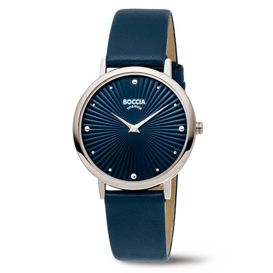 Stilvolle Boccia Titanium 3365-02 Damenuhr in Titan mit