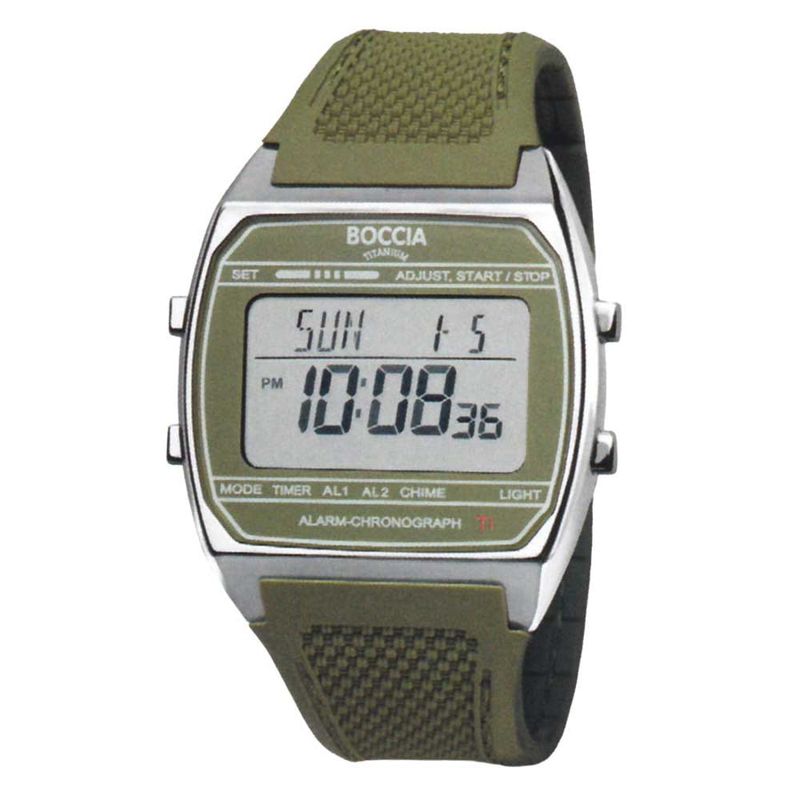 Boccia Titanium Herrenuhr Olivgrün | Modell 3738-03