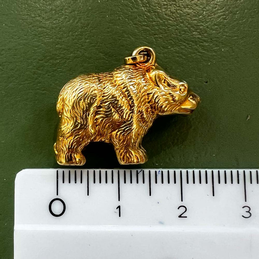 Anhänger Bär halbmassiv Gelbgold 750