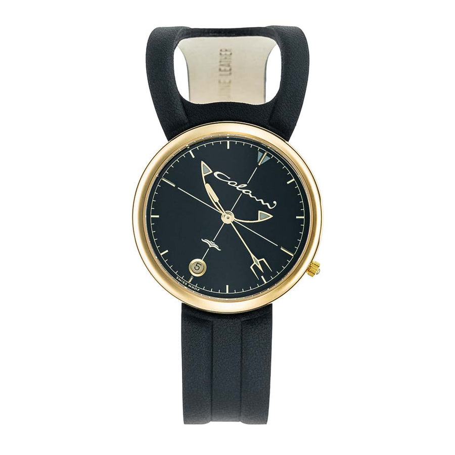 Design-Uhr von Luigi Colani | Wing 1 Lady gelbgold