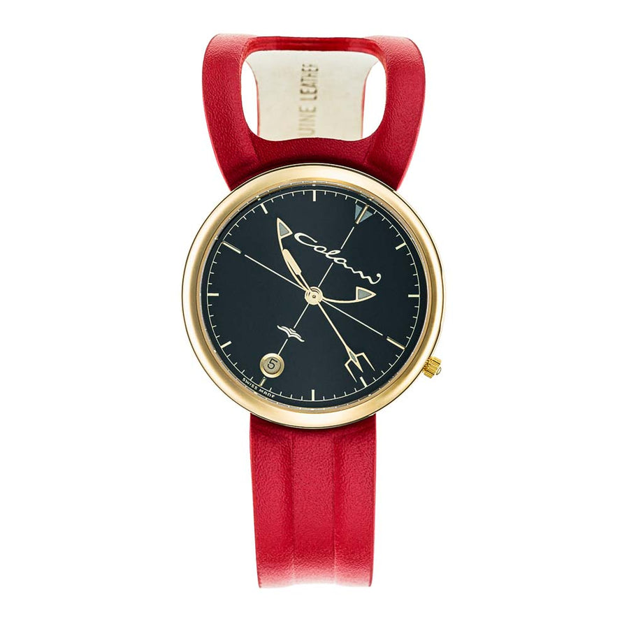 Design-Uhr von Luigi Colani | Wing 1 Lady gelbgold