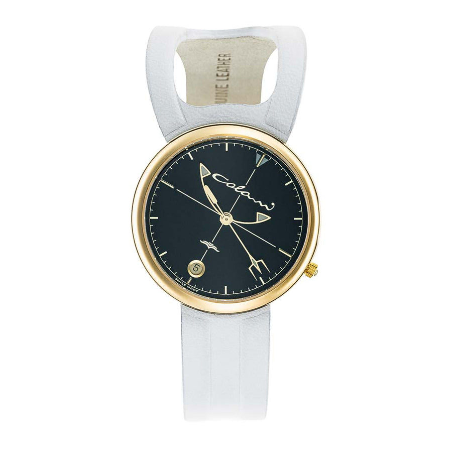 Design-Uhr von Luigi Colani | Wing 1 Lady gelbgold