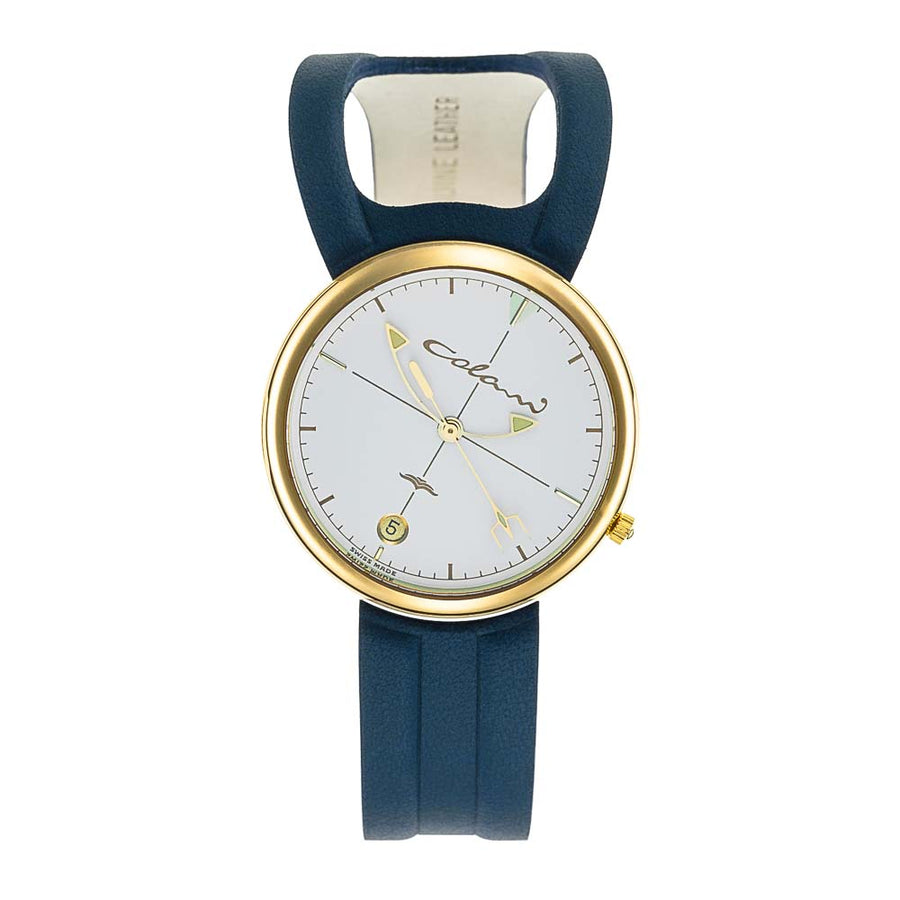 Design-Uhr von Luigi Colani | Wing 1 Lady gelbgold