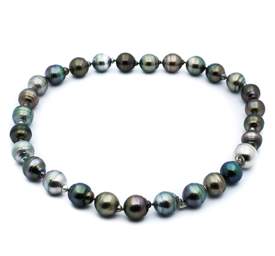 Tahitiperlenkette Multicolor Barock Ø 15mm