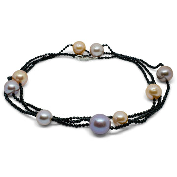 Frauen Halskette Süsswasser Perlen multicolor