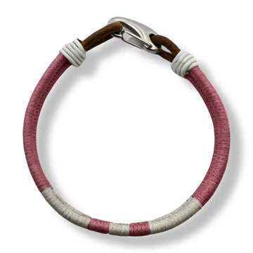 Armband gewickelt rosa-weiss