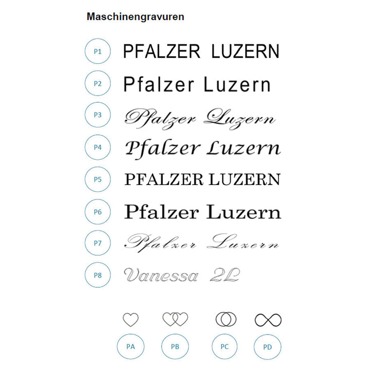 Schrift Maschinen Gravur