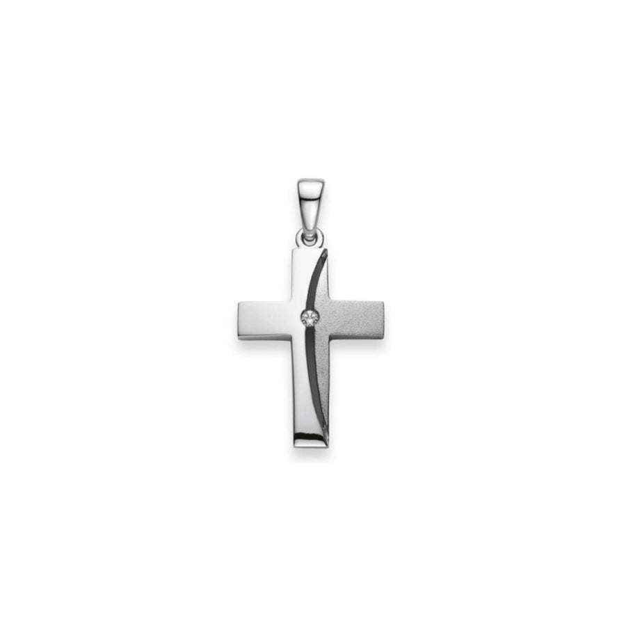 Anhänger Kreuz Silber mit Zirkonia