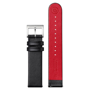 Uhrenarmband Mondaine Traubenleder schwarz