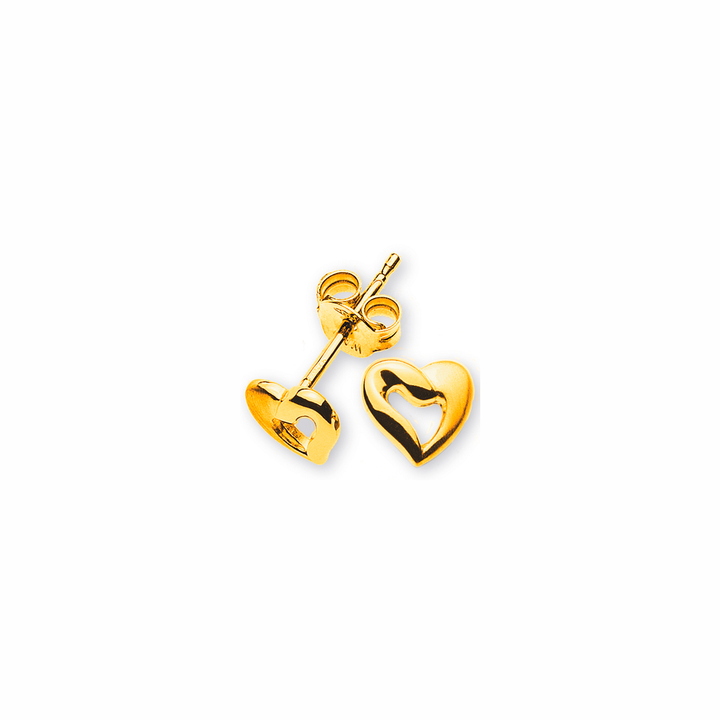 Herz offen Ohrstecker Gelbgold
