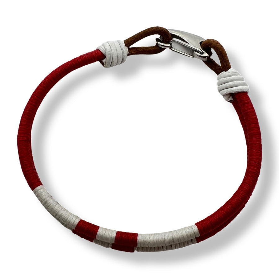 Armband gewickelt rot-weiss